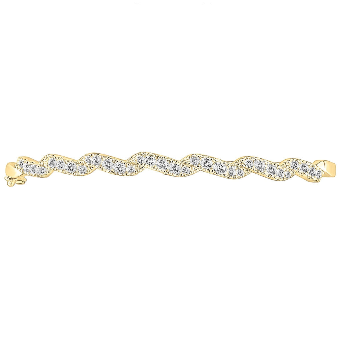 18KT Yellow Gold 1.50ctw Diamond Ribbon Bangle