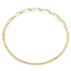 18KT Yellow Gold 1.50ctw Diamond Ribbon Bangle