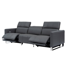 Valencia Lenard Leather Recliner Sofa With Metal Legs