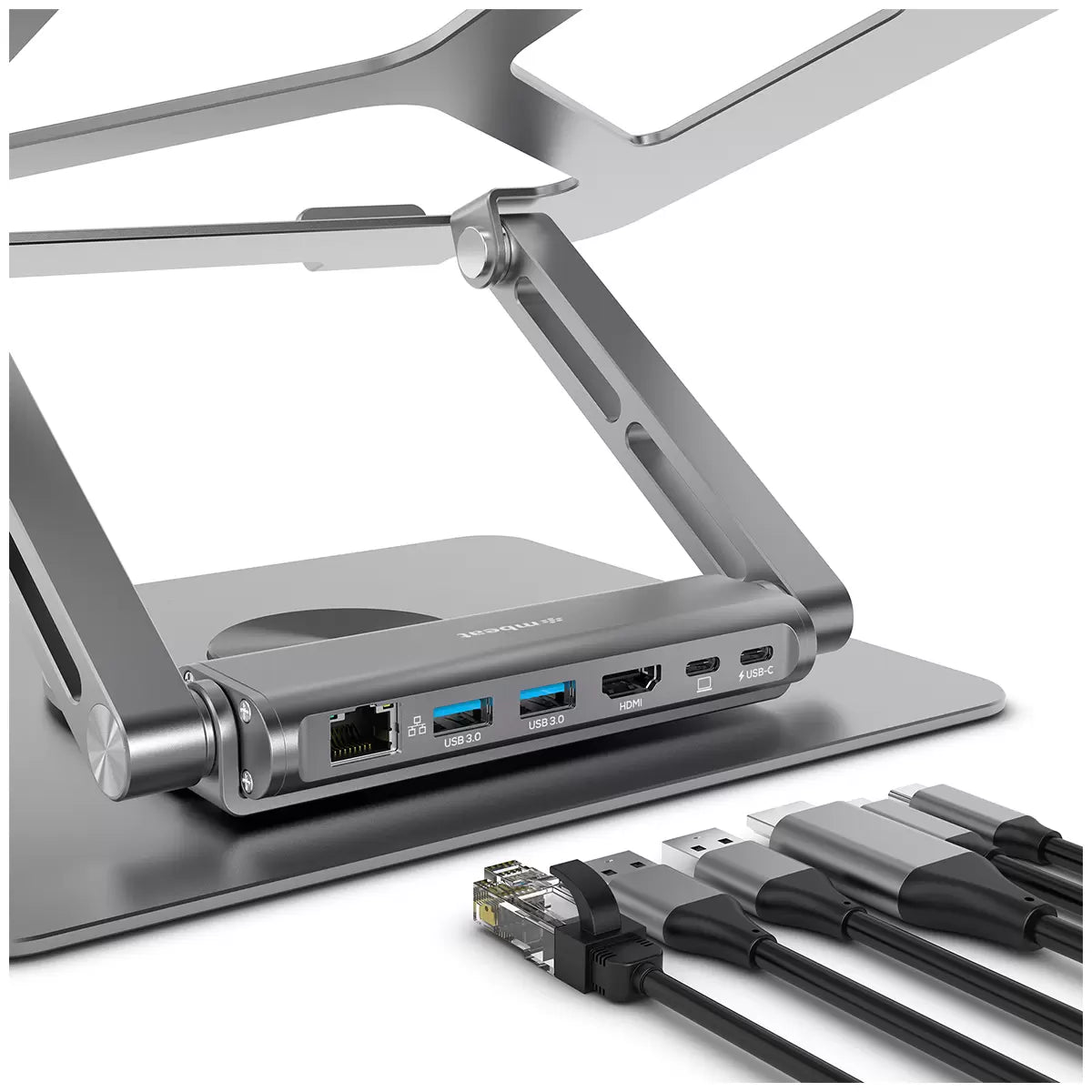 Laptop Rotation Meshanism mBeat Stage S12 Rotating Laptop Stand with USB-C Docking Station Space ...