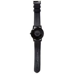 Emporio Armani Three Hand Date Black Leather Men's Watch AR1732