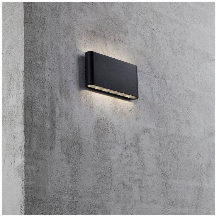 Nordlux Kinver Wall Light Black Metal IP54 8W 2 x 400 Lumen 3K