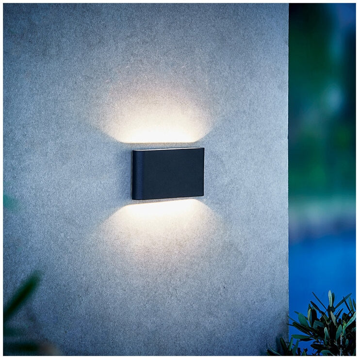 Nordlux Kinver Wall Light Black Metal IP54 8W 2 x 400 Lumen 3K