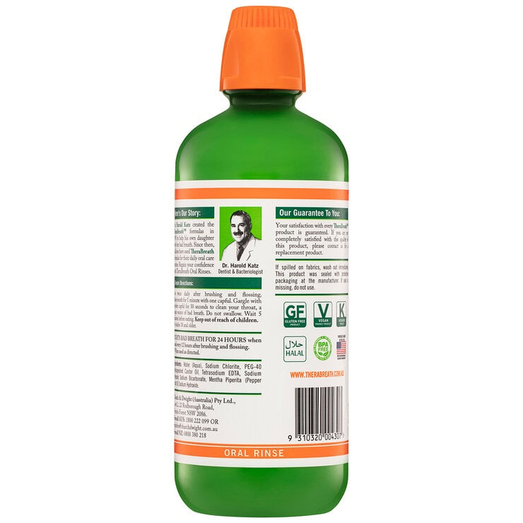 TheraBreath Mild Mint Mouthwash 2 x 1L