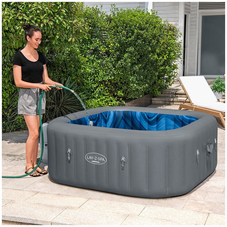 Lay-Z+Spa SaluSpa Coronado EnergySense Square Spa With Smart AirJet 6 Deep Grey 1.80 x 1.80 x 0.71M