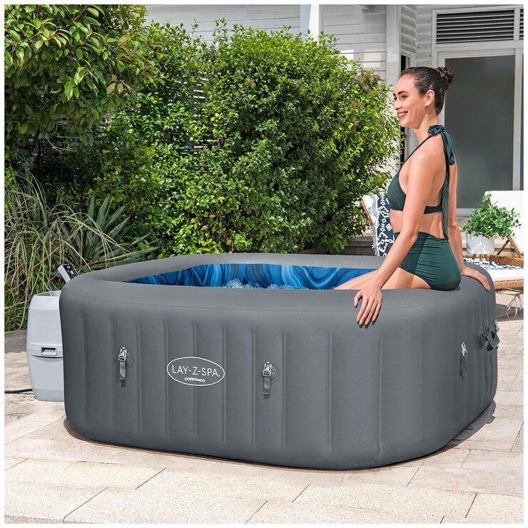 Lay-Z+Spa SaluSpa Coronado EnergySense Square Spa With Smart AirJet 6 Deep Grey 1.80 x 1.80 x 0.71M