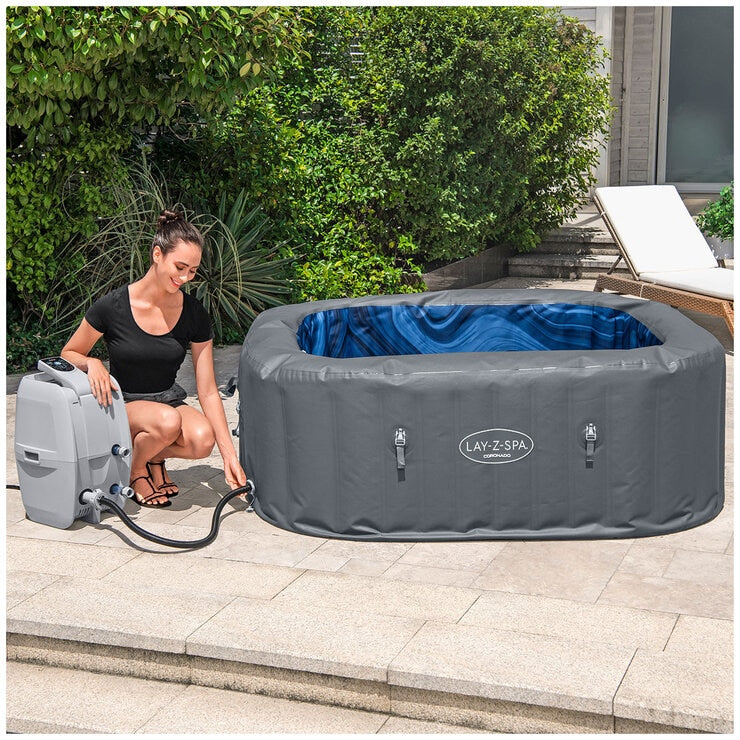 Lay-Z+Spa SaluSpa Coronado EnergySense Square Spa With Smart AirJet 6 Deep Grey 1.80 x 1.80 x 0.71M