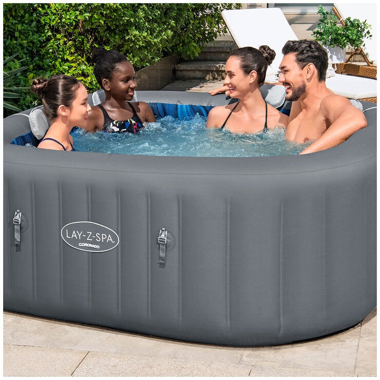 Lay-Z+Spa SaluSpa Coronado EnergySense Square Spa With Smart AirJet 6 Deep Grey 1.80 x 1.80 x 0.71M