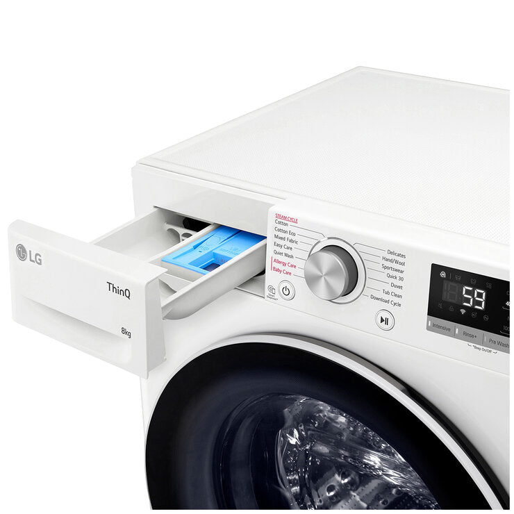 LG 8kg Front Load Washer White WV5-1408W