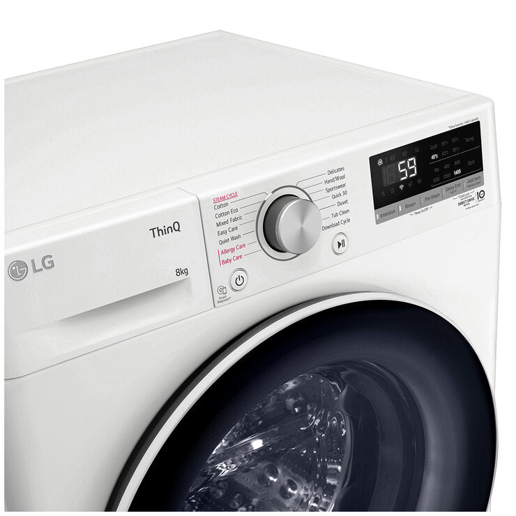 LG 8kg Front Load Washer White WV5-1408W