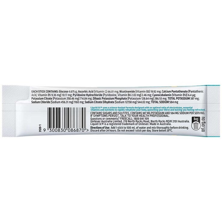Liquid I.V. Hydration Multiplier Electrolyte Drink Mix Lemon Lime 30 Sachets