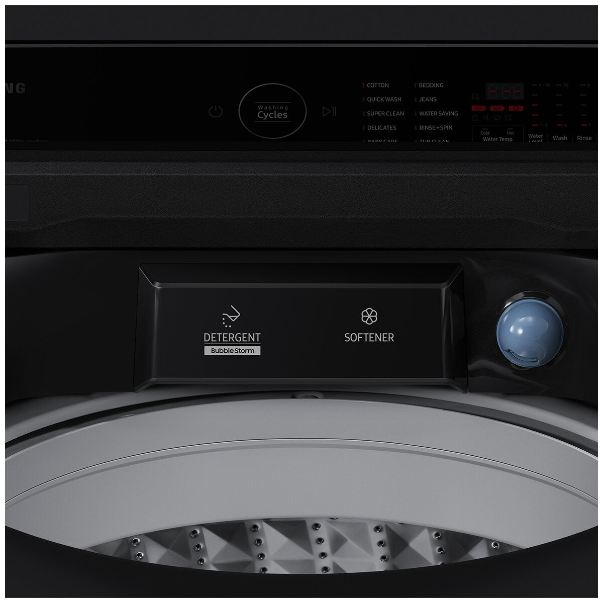 Samsung 9kg Top Load Washing Machine SS Black WA90CG6745BV