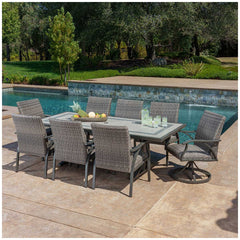 SunVilla Cobalt Woven 9 Piece Dining Set