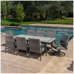 SunVilla Cobalt Woven 9 Piece Dining Set