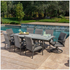 SunVilla Cobalt Woven 9 Piece Dining Set