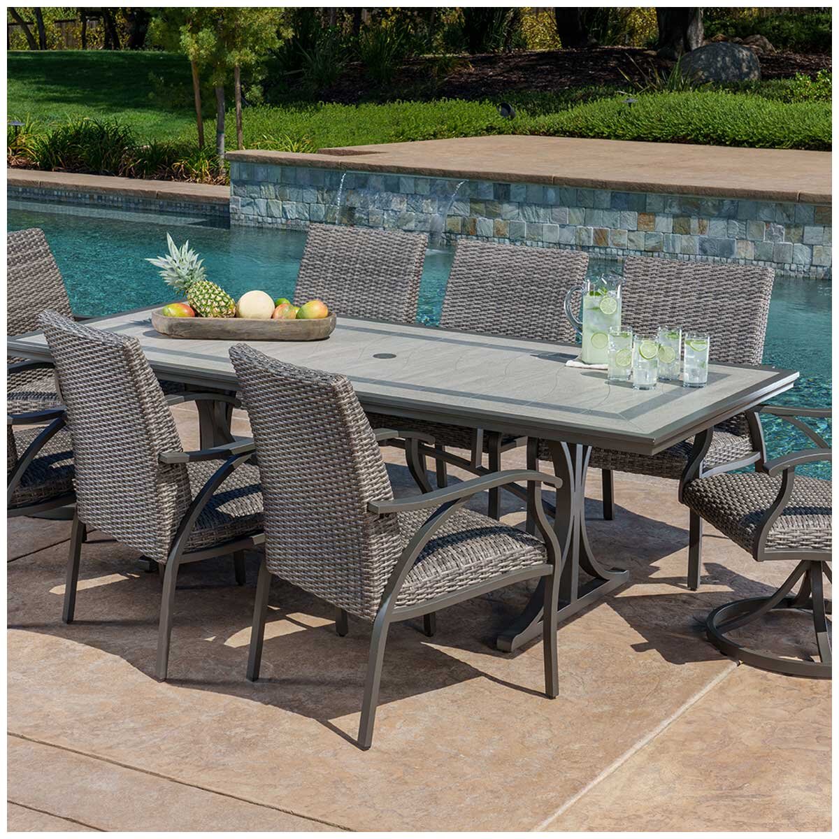 SunVilla Cobalt Woven 9 Piece Dining Set