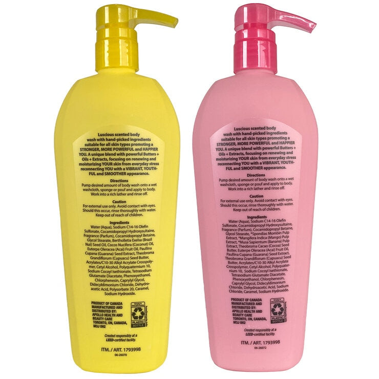 Nutrius Brazilian Body Wash Coco And Berry Bliss 2x750ml