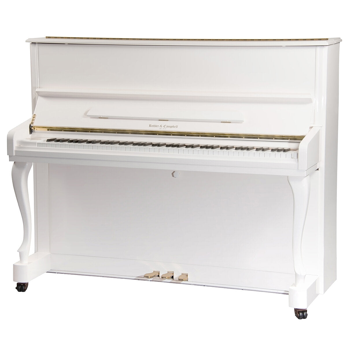 Kohler & Campbell Upright Piano Polished White KC145FD-WHITE