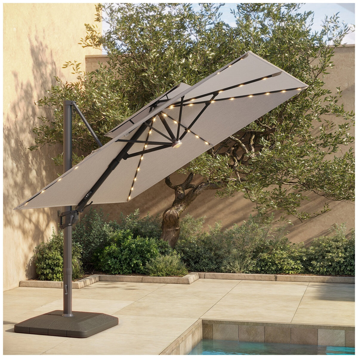 Seasons Sentry By Atleisure Solar LED Cantilever Umbrella