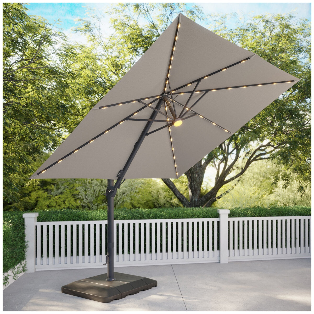 Seasons Sentry By Atleisure Solar LED Cantilever Umbrella