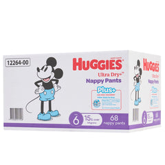 Huggies Boys' Ultra Dry Nappy Pants Plus Size 6 68 Piece