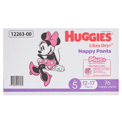 Huggies Girls' Ultra Dry Nappy Pants Plus Size 5 76 Piece