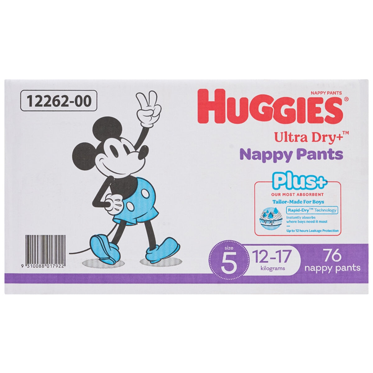 Huggies Boys' Ultra Dry Nappy Pants Plus Size 5 76 Nappy Pants