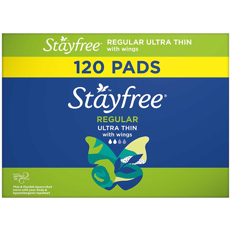 Stayfree Ultra Thin Regular Pads With Wings 120 Pack