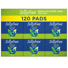 Stayfree Ultra Thin Regular Pads With Wings 120 Pack