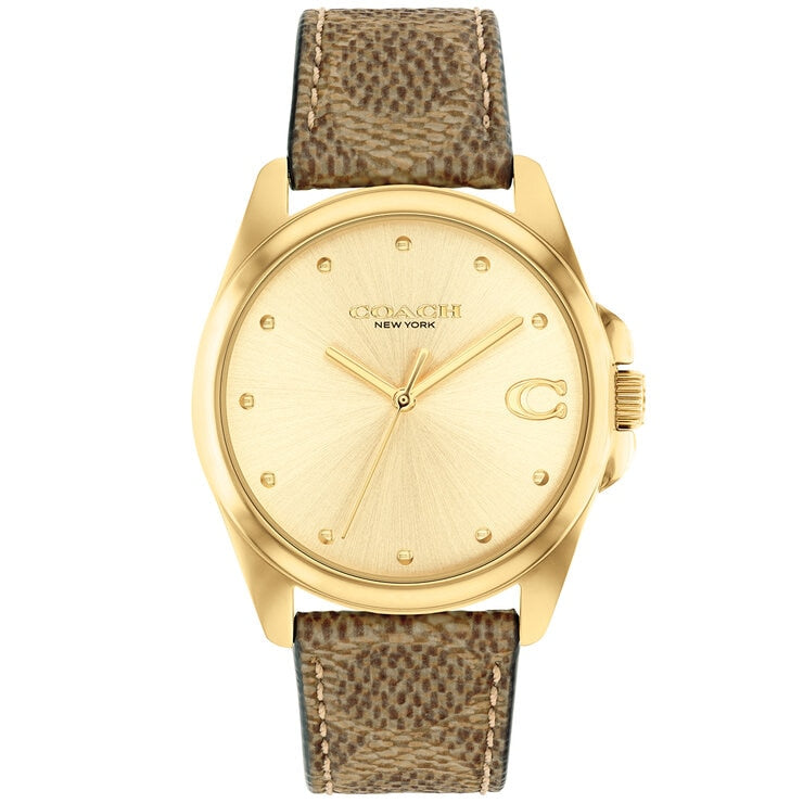 Coach Greyson Brown Leather Strap Women's Watch 14504111