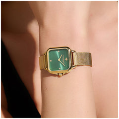 Olivia Burton Gold Mesh Bracelet Green Dial Women's Watch 24000087