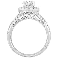 18KT White Gold 2.00ctw Round Diamond 0.90ctw Centre Ring