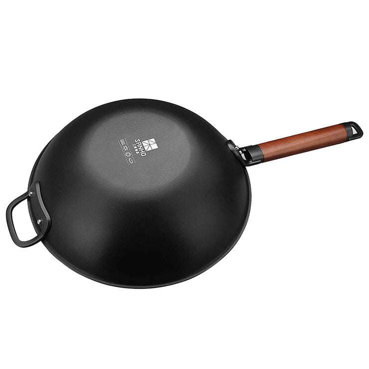 SANHO Nonstick Iron Wok 32cm - Smartyez