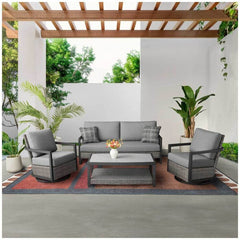 Agio Luna 4 Piece Deep Seating Set With Swivel Chairs