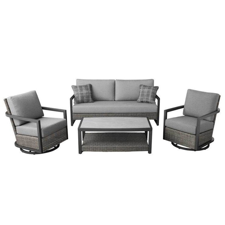 Agio Luna 4 Piece Deep Seating Set With Swivel Chairs