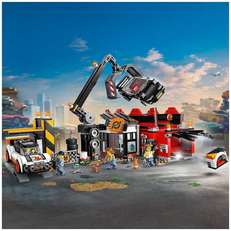 LEGO City Scrapyard with Cars, Salvage Worker Toy for Ages 7 Plus 60472