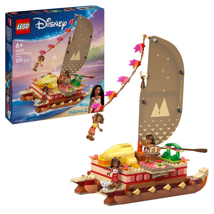 LEGO Disney Moana’s Adventure Canoe Fantasy Toy Model Kit 43270