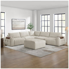 Aiden & Ivy Fabric Stationary Modular Sectional 6 Piece