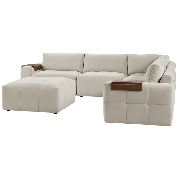 Aiden & Ivy Fabric Stationary Modular Sectional 6 Piece