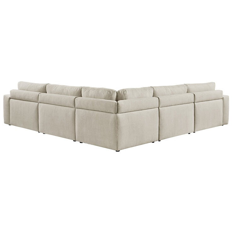 Aiden & Ivy Fabric Stationary Modular Sectional 6 Piece