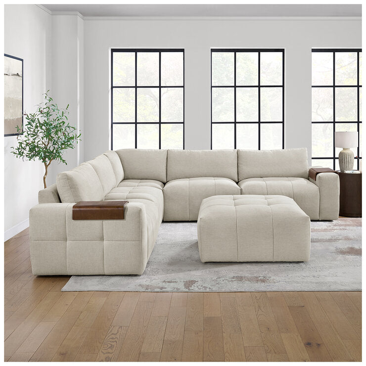 Aiden & Ivy Fabric Stationary Modular Sectional 6 Piece