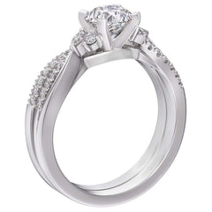 18KT White Gold 1.05ctw Diamond Bridal Ring Set