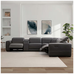 Aiden & Ivy Leather Power Reclining Sectional