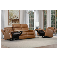 Simon Li Leather Power Reclining Sofa