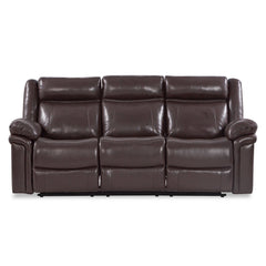 Valencia Charlie 3-Seater Leather Recliner Lounge Chocolate Colour