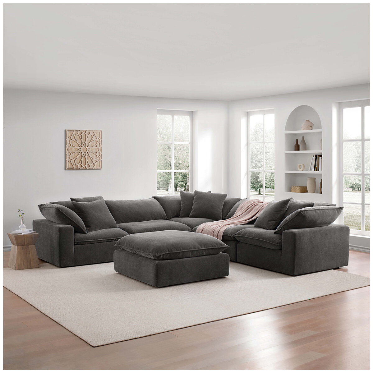 Aiden & Ivy 6 Piece Fabric Modular Sectional