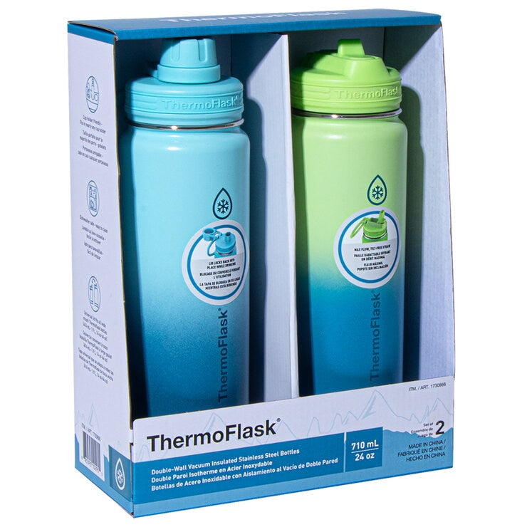 Thermoflask Ombre Stainless Steel 2 Pack x 710ml Blue And Green
