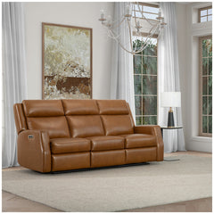 Simon Li Leather Power Reclining Sofa