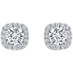 18KT White Gold 1.72ctw Round Brilliant Cut Diamond Earrings