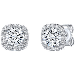 18KT White Gold 1.72ctw Round Brilliant Cut Diamond Earrings